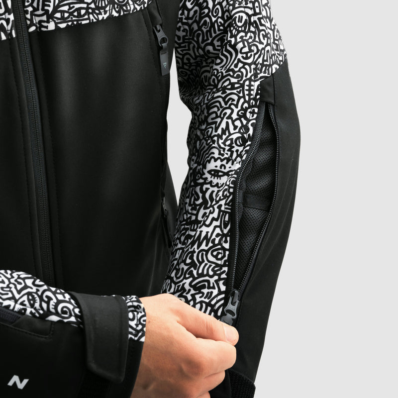KURTKA MOTOCYKLOWA TEKSTYLNA REBELHORN SLASH NORIAKI BLACK WHITE SOFTSHELL