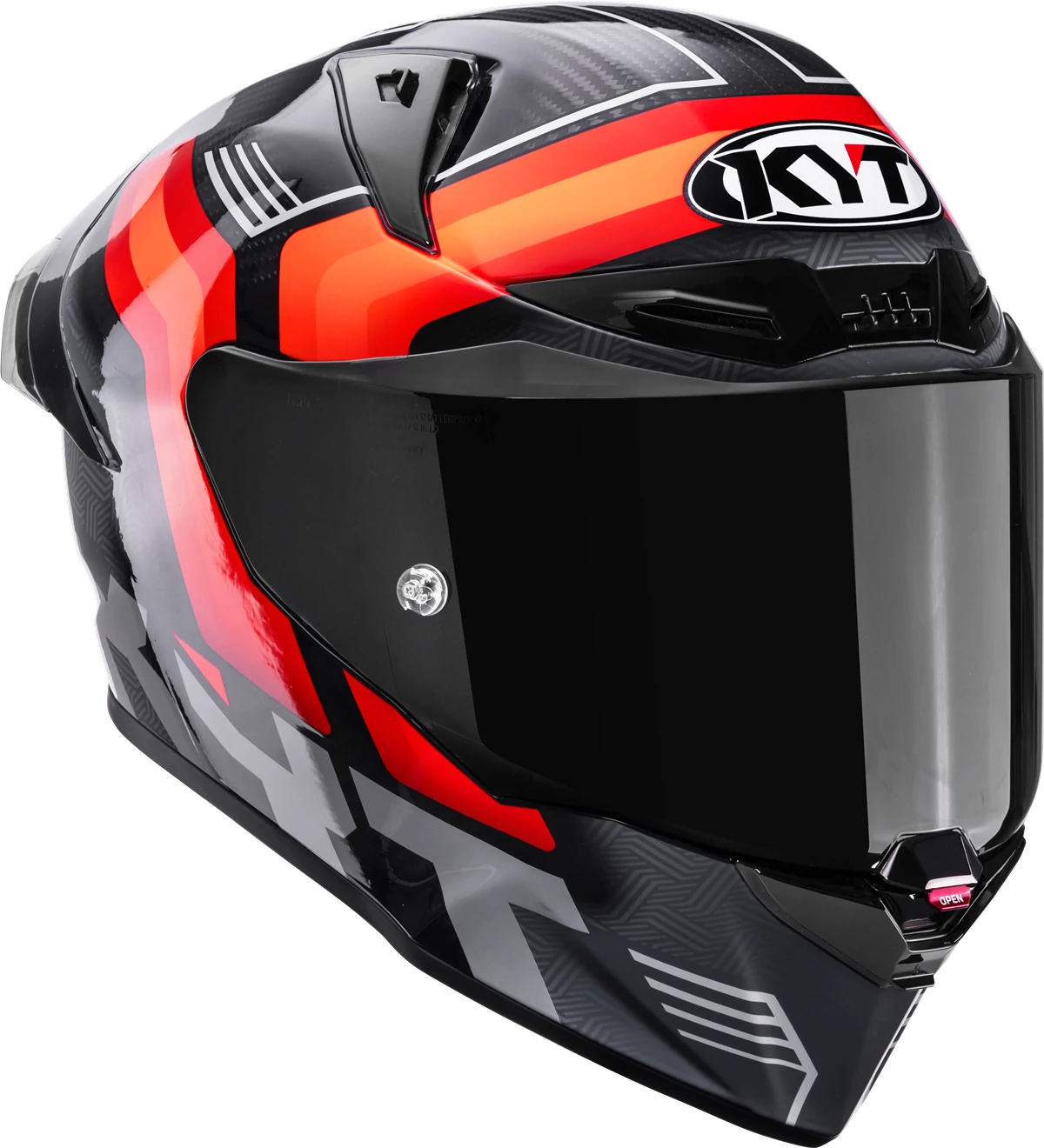 Kask motocyklowy KYT R1R CARBON ACCELERATOR CZERWONY E06