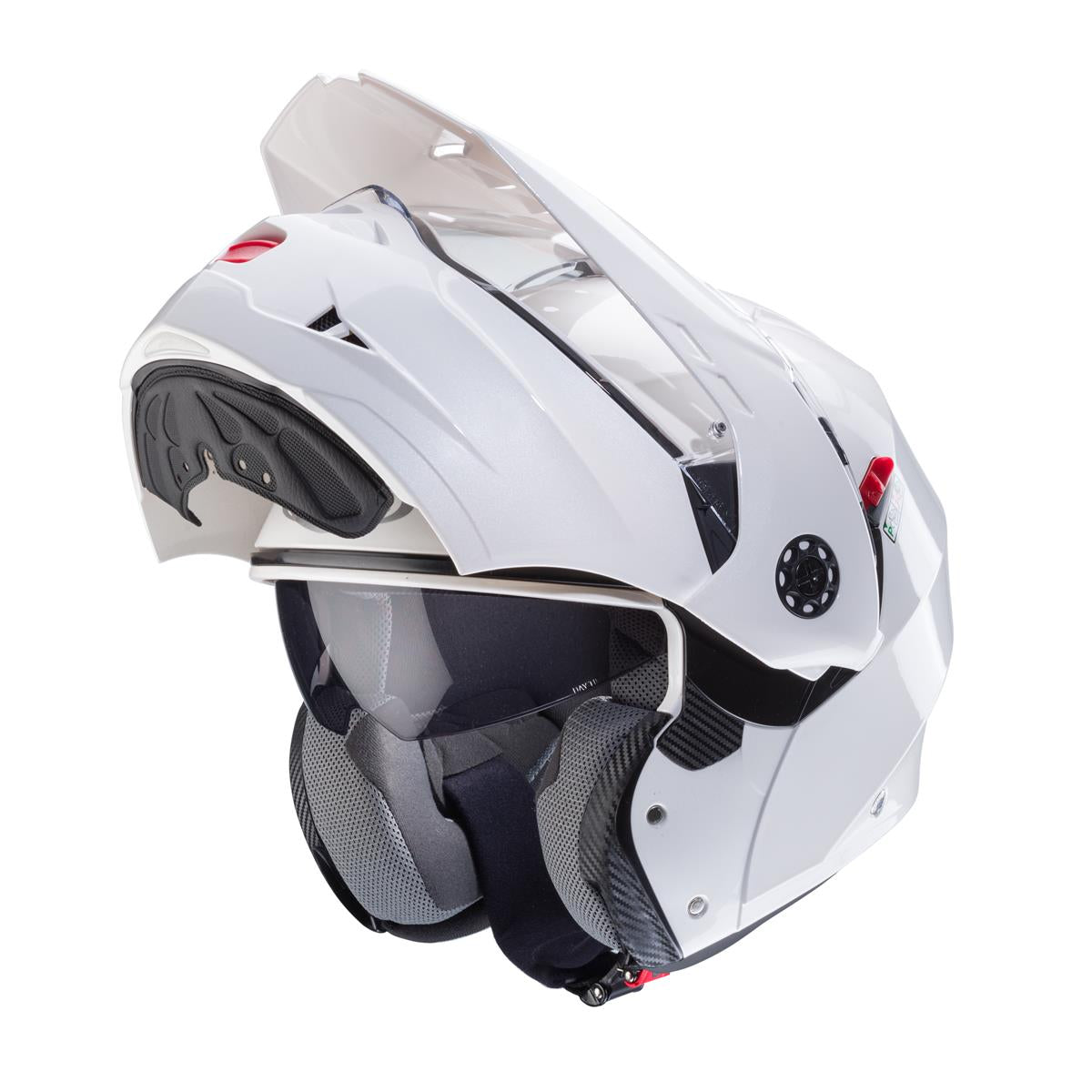 CABERG KASK SZCZĘKOWY FLIP-UP ENDURO MODEL TOURMAX X SOLID KOLOR BIAŁY POŁYSK (PINLOCK W ZESTAWIE) – zdjęcie 2