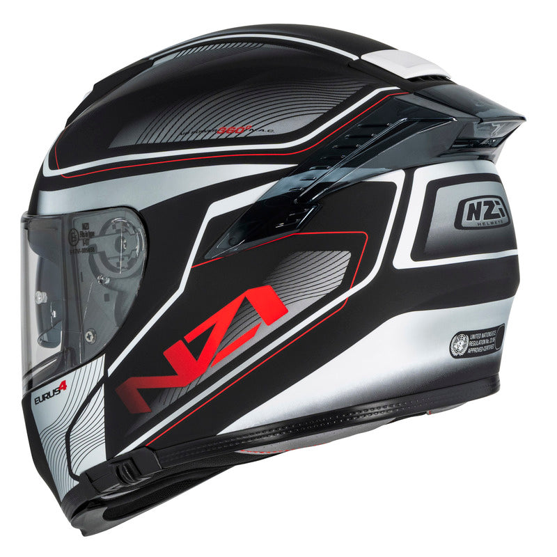 KASK MOTOCYKLOWY NZI EURUS 4 STREAM DUO CHARMANT BLACK WHITE TINTED S MATT XS