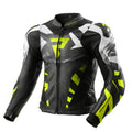 KURTKA MOTOCYKLOWA SKÓRZANA REBELHORN INFERNO BLACK WHITE FLUO YELLOW