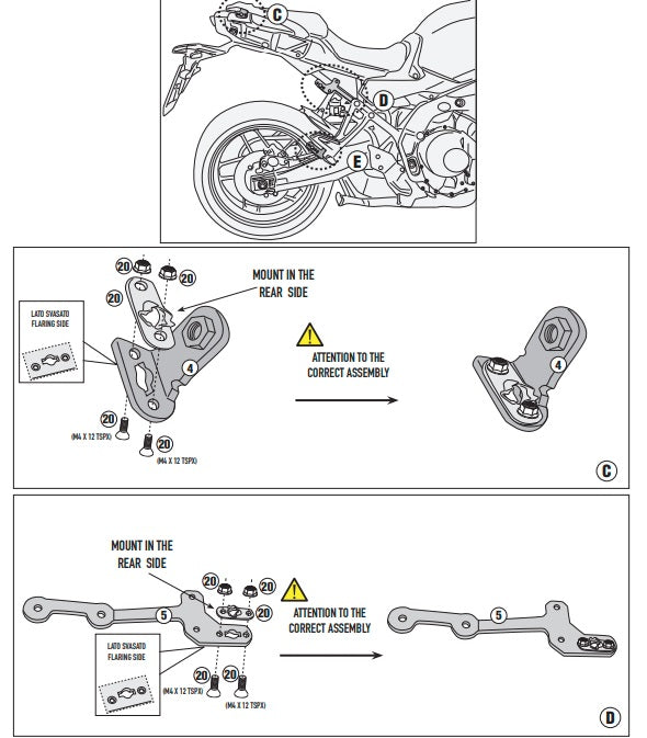 KAPPA STELAŻ KUFRÓW BOCZNYCH MONOKEY SIDE YAMAHA TRACER 9 '21-'24, TRACER 9GT '21-'24, TRACER 9 GT+ '21-'24 - TYLKO POD KUFRY K33N K'ROAD – zdjęcie 7