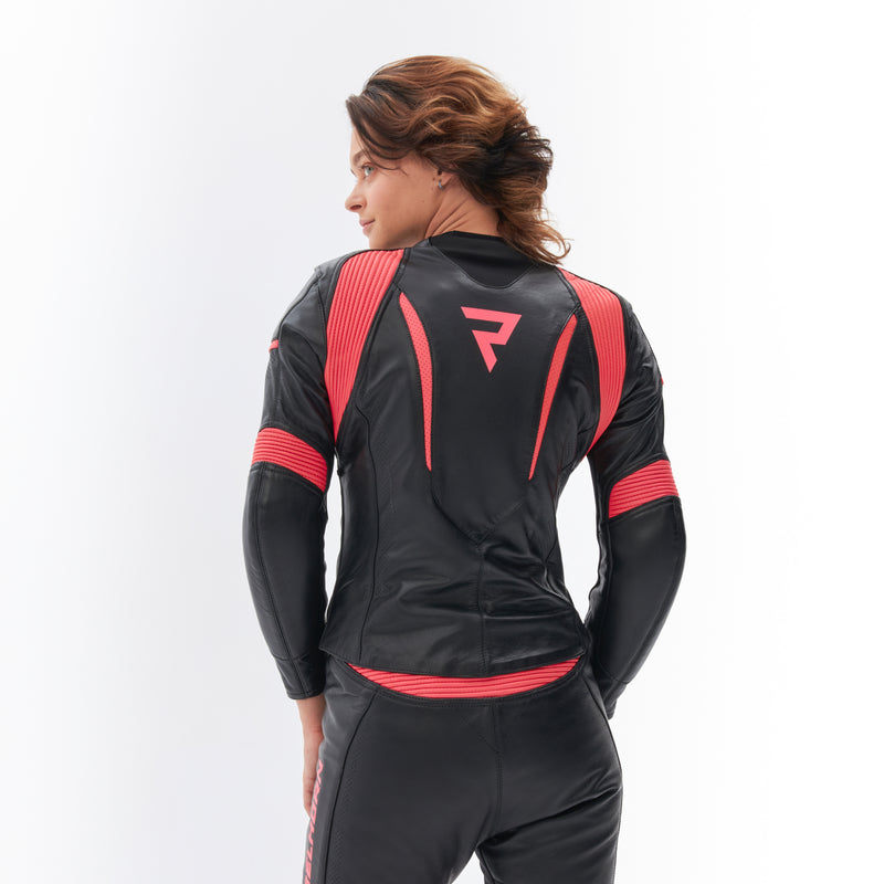 KURTKA MOTOCYKLOWA SKÓRZANA DAMSKA REBELHORN REBEL PINK BLACK W40