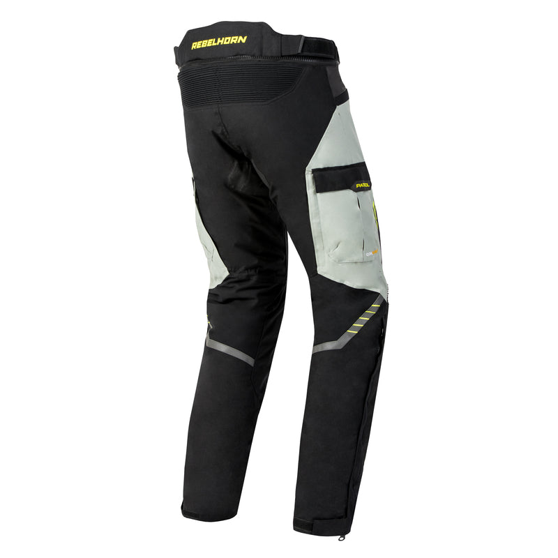 SPODNIE MOTOCYKLOWE TEKSTYLNE REBELHORN PATROL GREY BLACK FLUO YELLOW