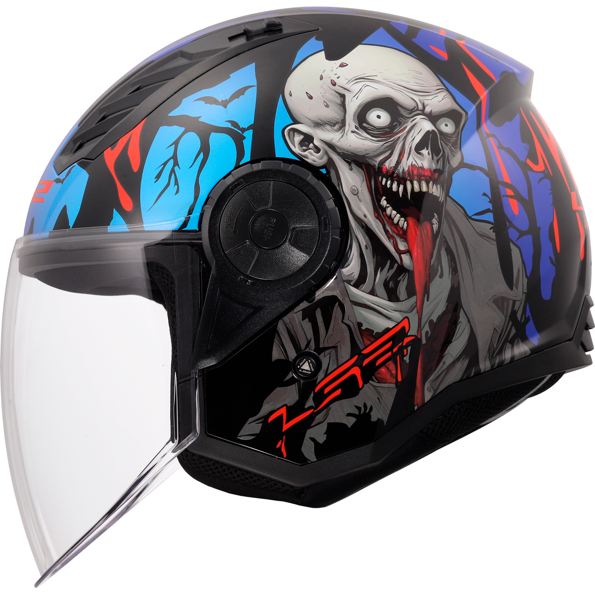 KASK LS2 OF616 AIRFLOW II ZOMBIE II BL.R. BLUE