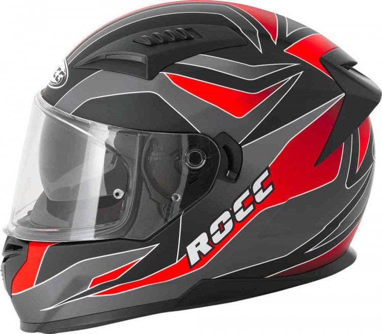 Kask motocyklowy ROCC 333 matowo-szary/czerwony