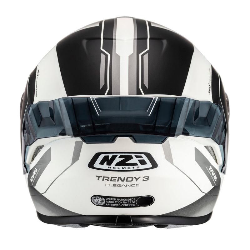 KASK MOTOCYKLOWY NZI TRENDY STREAM ELEGANCE WHITE BLACK TINTED S MATT XS