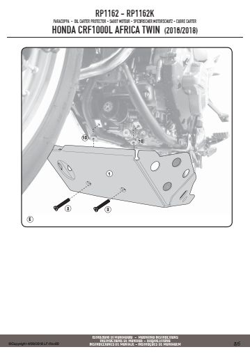 KAPPA OSŁONA SILNIKA ALUMINIOWA HONDA CRF1000L Africa Twin '16-'19 – zdjęcie 5