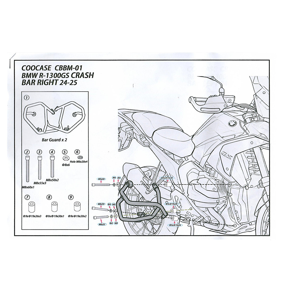 OSŁONY SILNIKA GMOLE COOCASE BMW R1300GS 24-25 DOLNE – zdjęcie 6