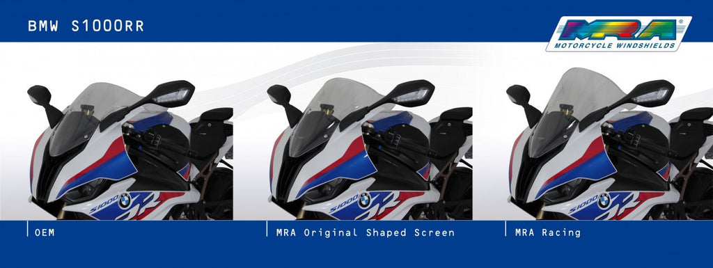 Szyba motocyklowa MRA BMW S1000 RR 2019-2022, forma R, przyciemniana