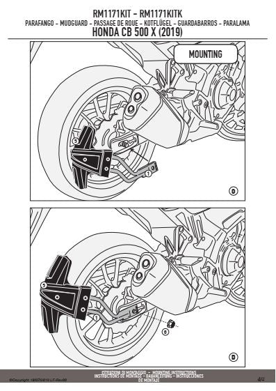 KAPPA MOCOWANIE BŁOTNIKA KRM01 I KRM02 HONDA CB 500 X (19-23) NX 500 (24-25) – zdjęcie 2
