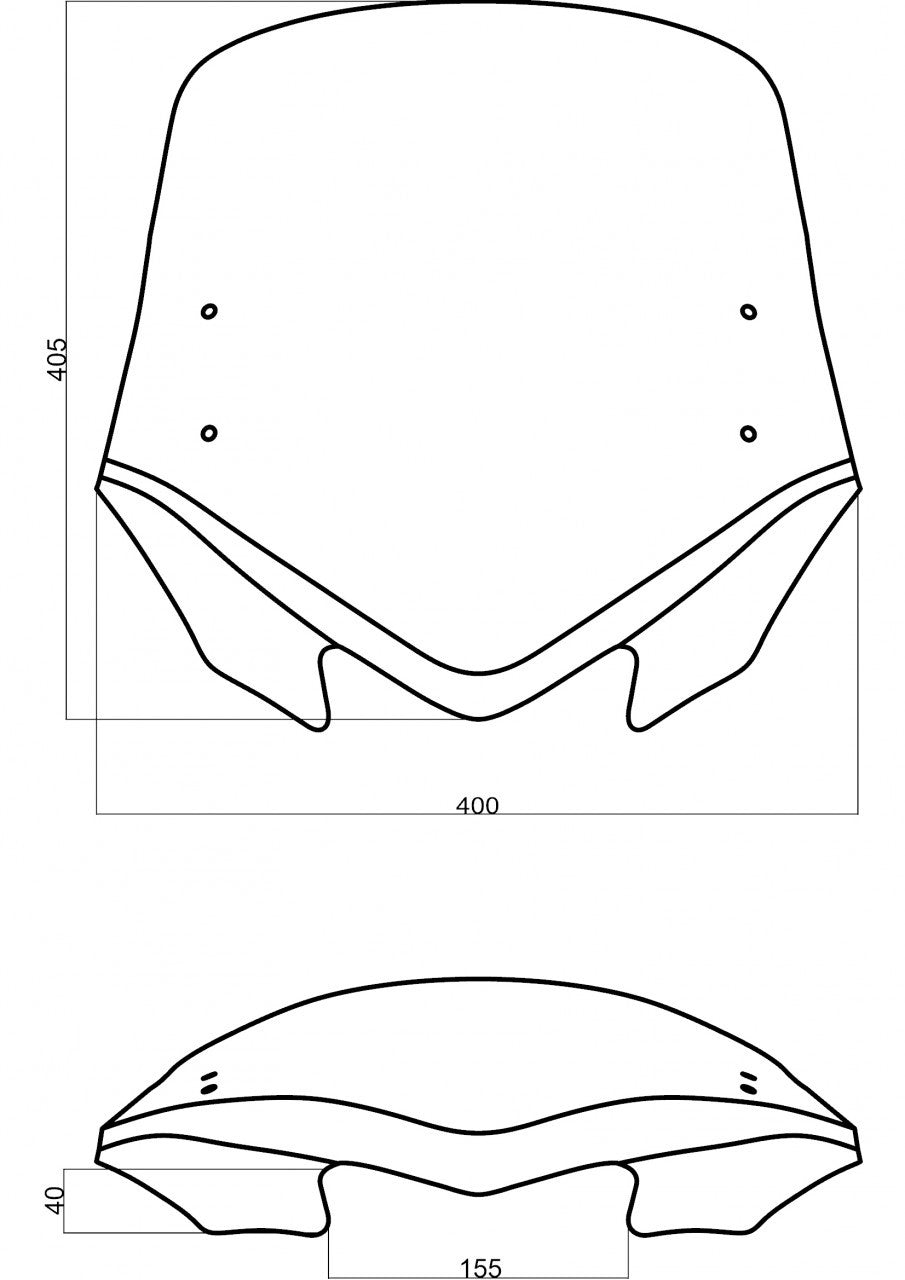 Uniwersalna szyba do motocykli bez owiewek MRA, forma VFXSZ, przyciemniana