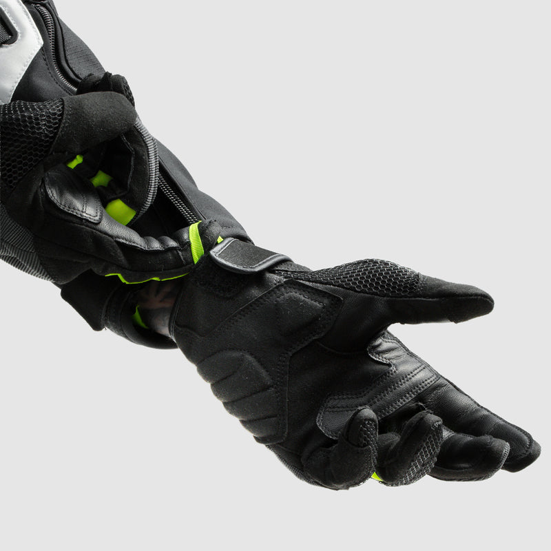 RĘKAWICE MOTOCYKLOWE DAMSKIE REBELHORN CORE BLACK GREY FLUO YELLOW