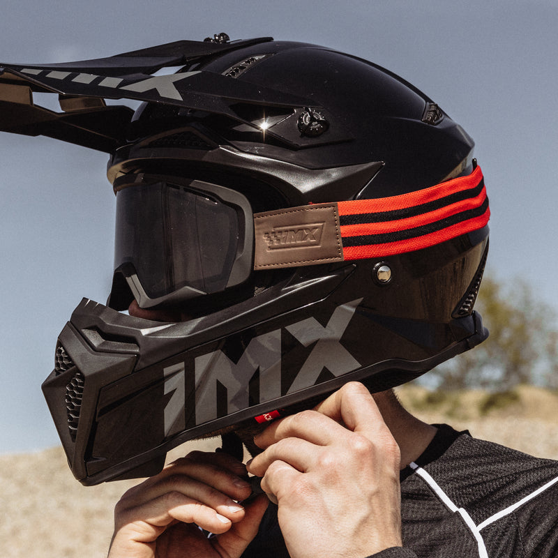 GOGLE IMX ENDURANCE RUST MATT BLACK /RED - SZYBA DARK SMOKE + CLEAR (2 SZYBY W ZESTAWIE)