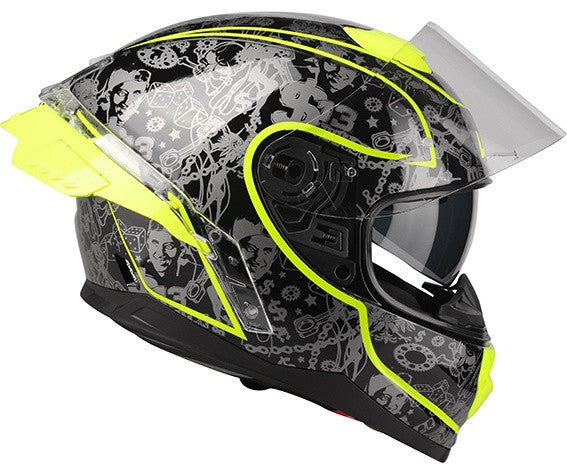 Kask Motocyklowy LAZER RAFALE SR $13 Original (kol. Czarny - Żółty Fluo)