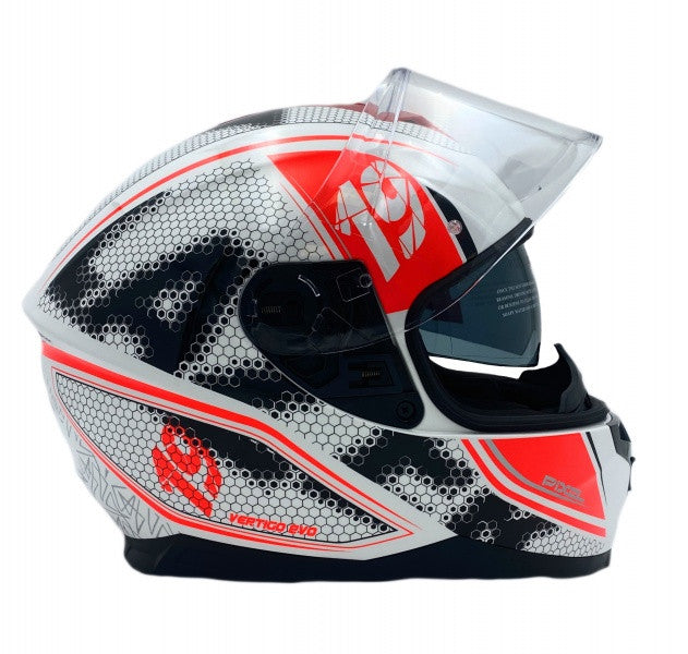 Kask Motocyklowy LAZER VERTIGO EVO Pixel Light (kol. Biały - Czerwony)