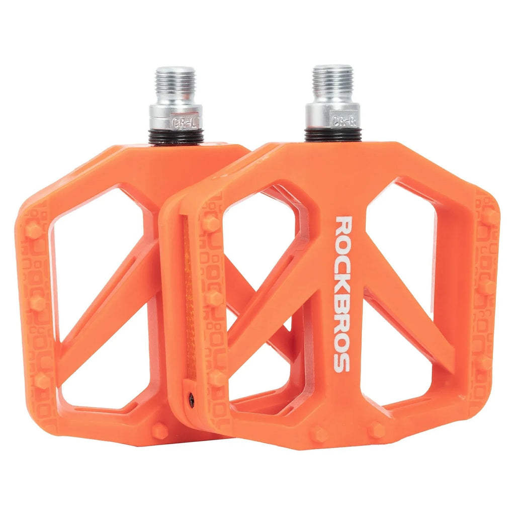 Pedały rowerowe platformowe Rockbros BP2602 nylonowe łożyska maszynowe 9/16 MTB POMARAŃCZOWE