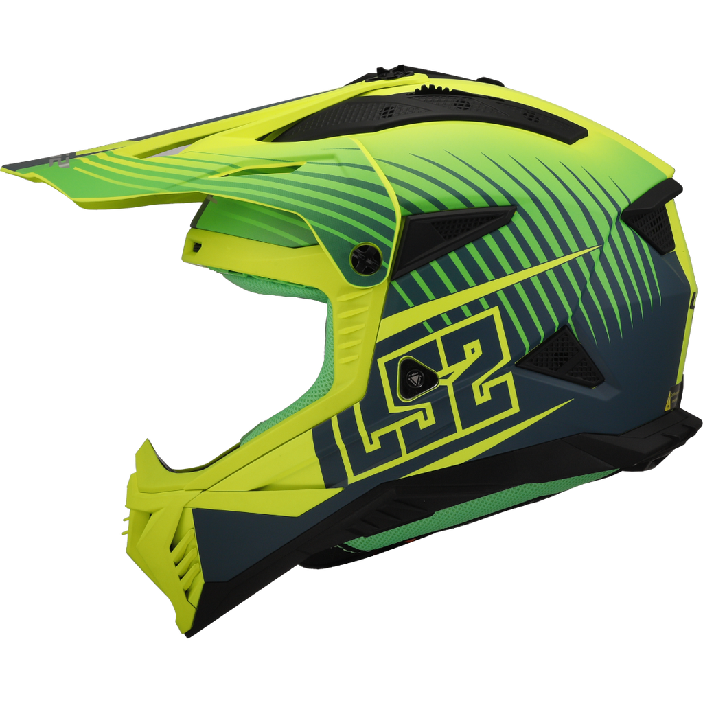 KASK LS2 MX708 FAST II DUCK MATT H-V GREEN YEL