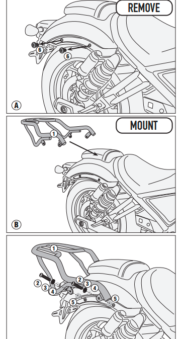 KAPPA STELAŻ KUFRA CENTRALNEGO HONDA CMX 1100 REBEL '21-'25 (BEZ PŁYTY) – zdjęcie 2