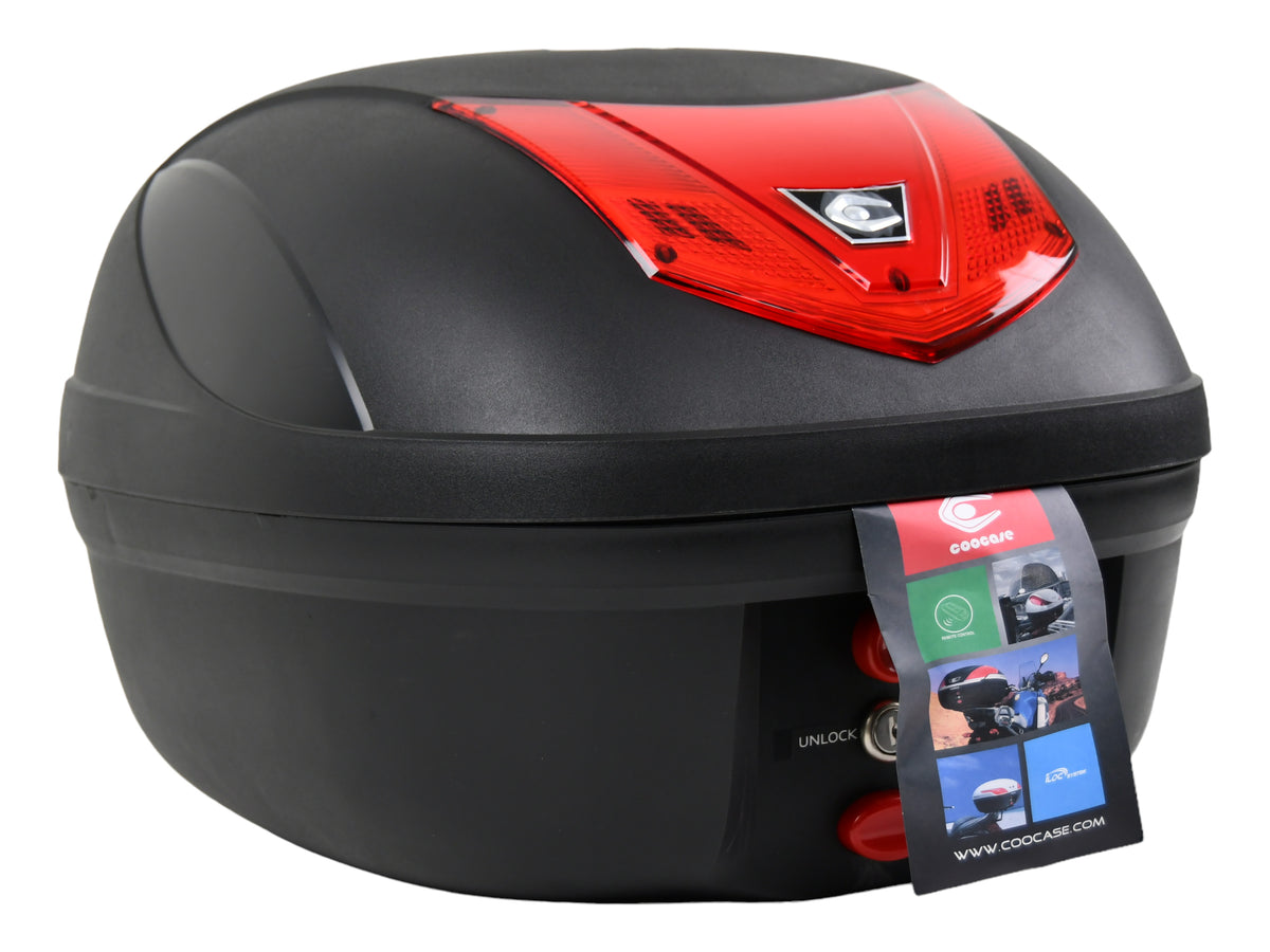 KUFER CENTRALNY COOCASE 28L CZERWONY ODBLASK – zdjęcie 4