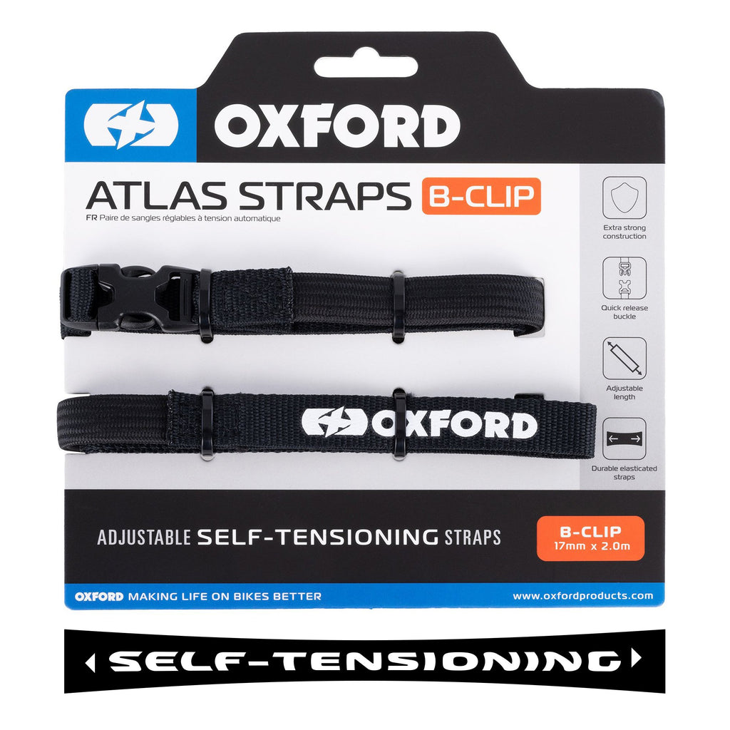 OXFORD PASY TRANSPORTOWE ATLAS B-CLIP 17MM X 2 M KOLOR CZARNY – zdjęcie 3