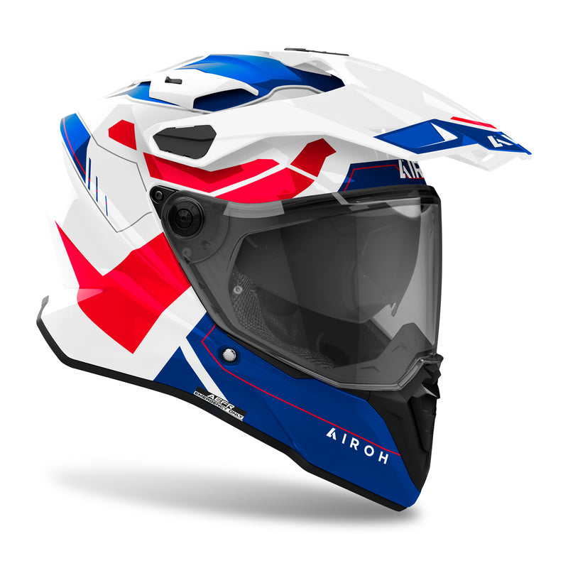 KASK MOTOCYKLOWY AIROH COMMANDER 2 REVEAL BLUE RED GLOSS