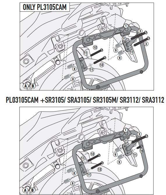 KAPPA STELAŻ KUFRÓW BOCZNYCH MONOKEY CAM SIDE SUZUKI DL 1000 V-Strom '14-'19, - POD KUFRY KFR K'FORCE ORAZ KVG K'VOYAGER ALU – zdjęcie 2