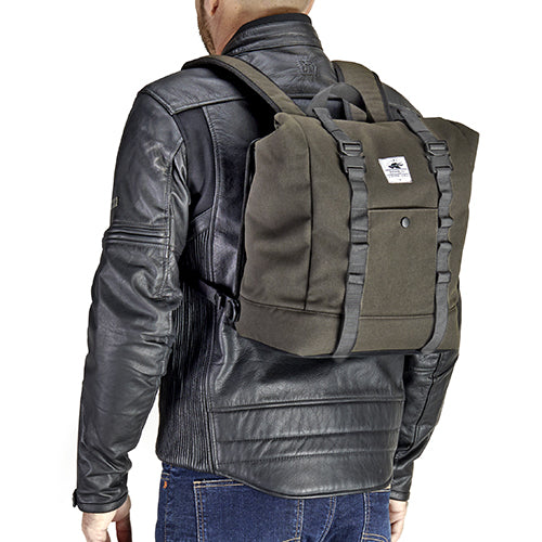 KAPPA TORBA BOCZNA / SAKWA ( PLECAK ) 17L (WYS. 40 X SZER. 28 X GŁ. 15CM) KOLOR OLIWKOWY CIEMNY (CAFE RACER RAMBLER) – zdjęcie 4
