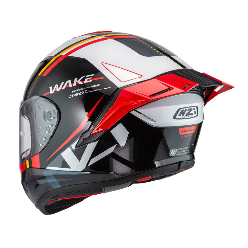 KASK MOTOCYKLOWY NZI WAKE STREAM BOOSTER STRIPES BLACK WHITE RED XS