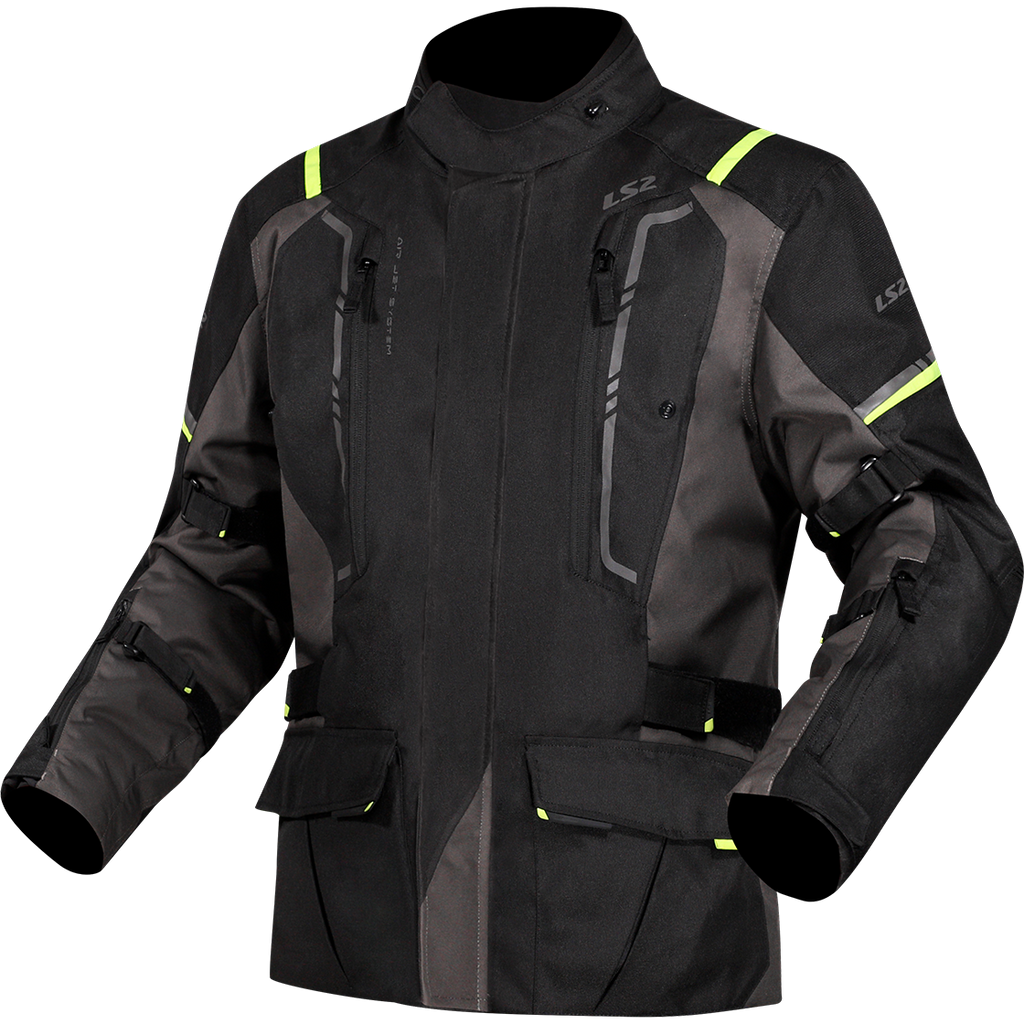 KURTKA LS2 NARVIK MAN GREY BLACK H-V YELLOW