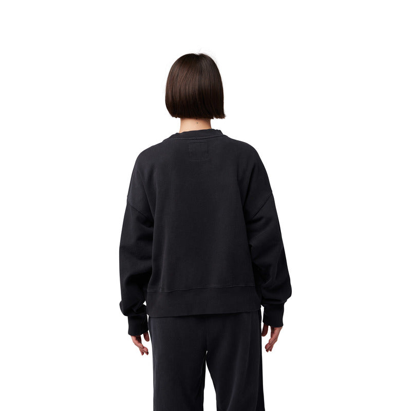 BLUZA DAMSKA FOX WORDMARK OVERSIZED FLEECE CREW BLACK