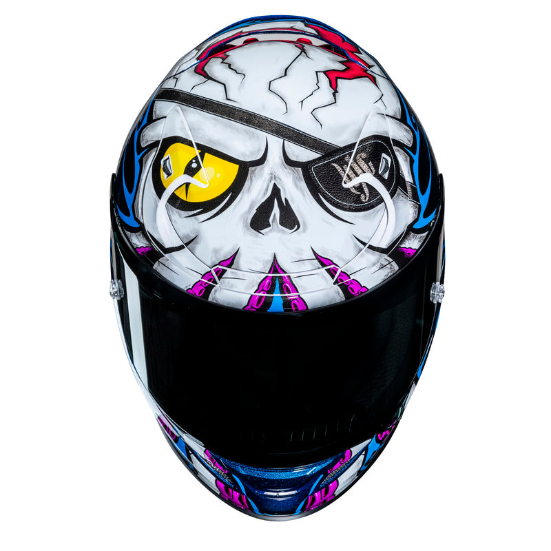 KASK MOTOCYKLOWY HJC RPHA12 KRAKEN WHITE BLUE