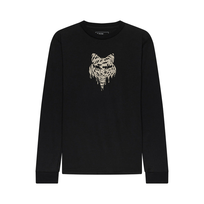 KOSZULKA Z DŁUGIM RĘKAWEM JUNIOR FOX ROUGHCUT ULTRA BLACK