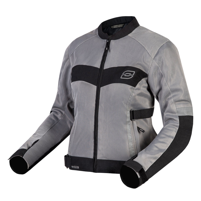 KURTKA MOTOCYKLOWA TEKSTYLNA DAMSKA OZONE DART SILVER BLACK W8XL