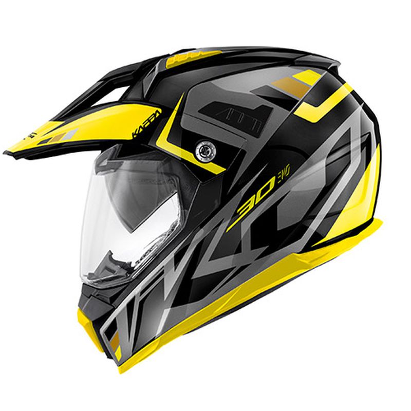 KAPPA KASK KV30 EVO GRAYER DUAL OFF ROAD Z SZYBĄ I BLENDĄ KOLOR CZARNY MAT/SZARY/ŻÓŁTY ( HOMOLOGACJA ECE 22R06 )