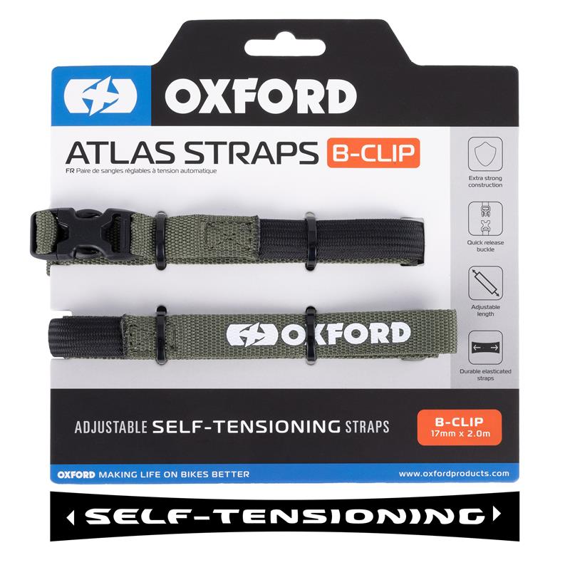 OXFORD PASY TRANSPORTOWE ATLAS B-CLIP 17mm x 2M 2 SZTUKI W ZESTAWIE KOLOR ZIELONY (KHAKI) – zdjęcie 3