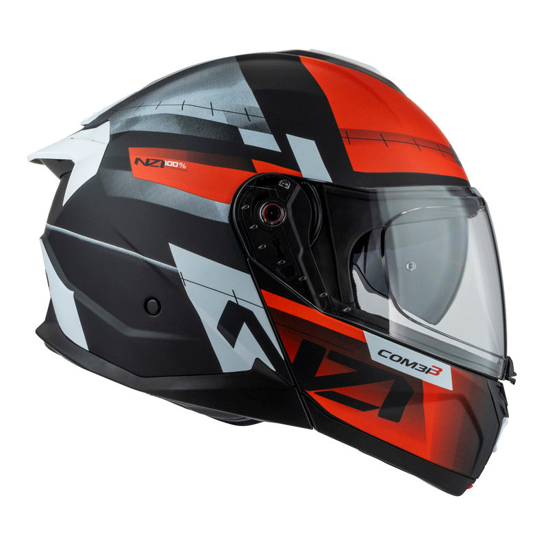 KASK MOTOCYKLOWY NZI COMBI 3 DUO METRIC BLACK RED MATT XS