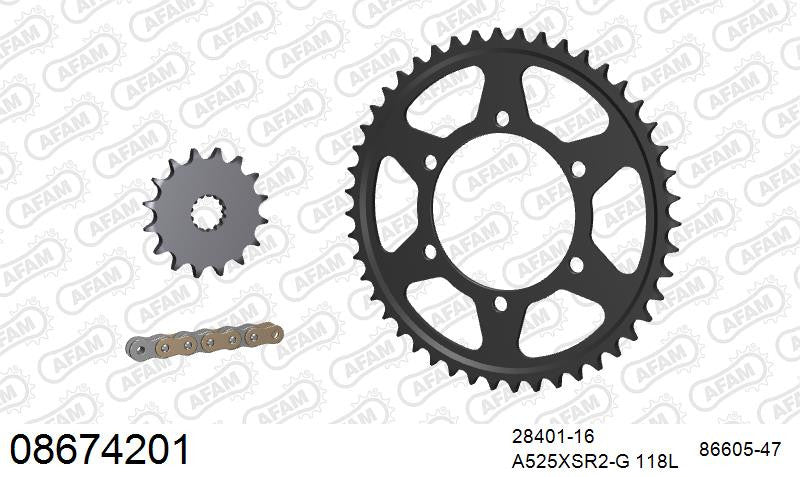 Zestaw napędowy AFAM do TRIUMPH, Street Triple 675 From VIN 560477, Triple 675 R, Street Triple 675 R From VIN 560477 675 RX