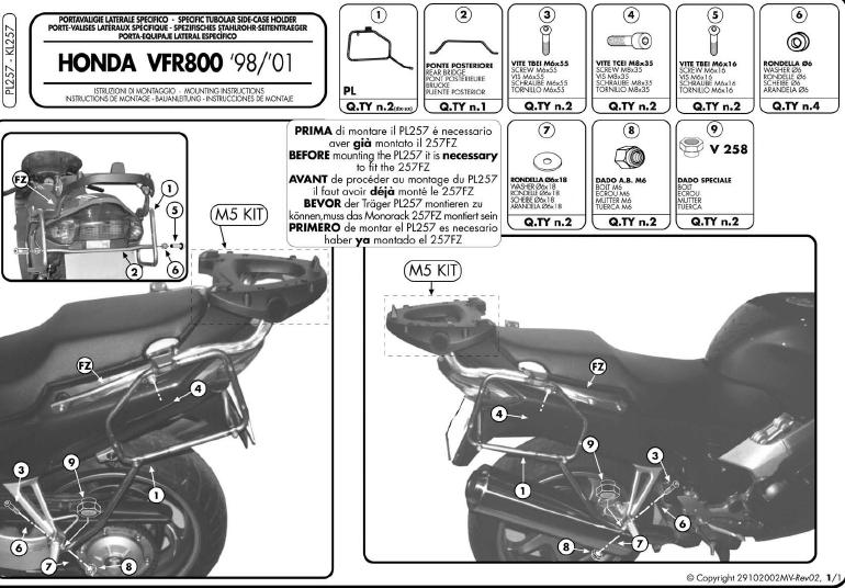 KAPPA STELAŻ KUFRÓW BOCZNYCH MONOKEY HONDA VFR 800 (98-01) – zdjęcie 2
