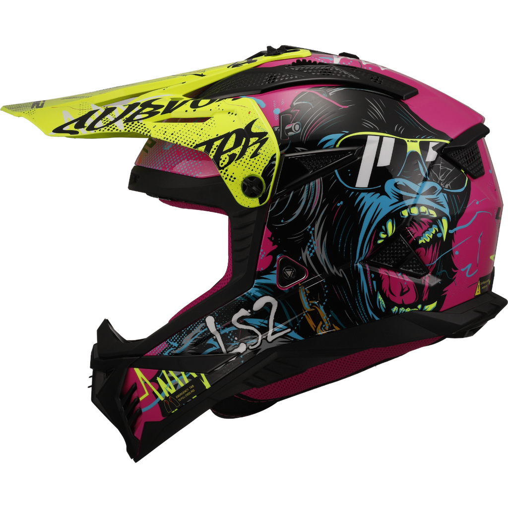KASK LS2 MX708 FAST II GORILLA PURPLE H-V YEL
