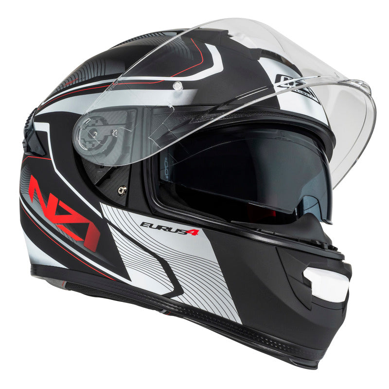 KASK MOTOCYKLOWY NZI EURUS 4 STREAM DUO CHARMANT BLACK WHITE TINTED S MATT XS