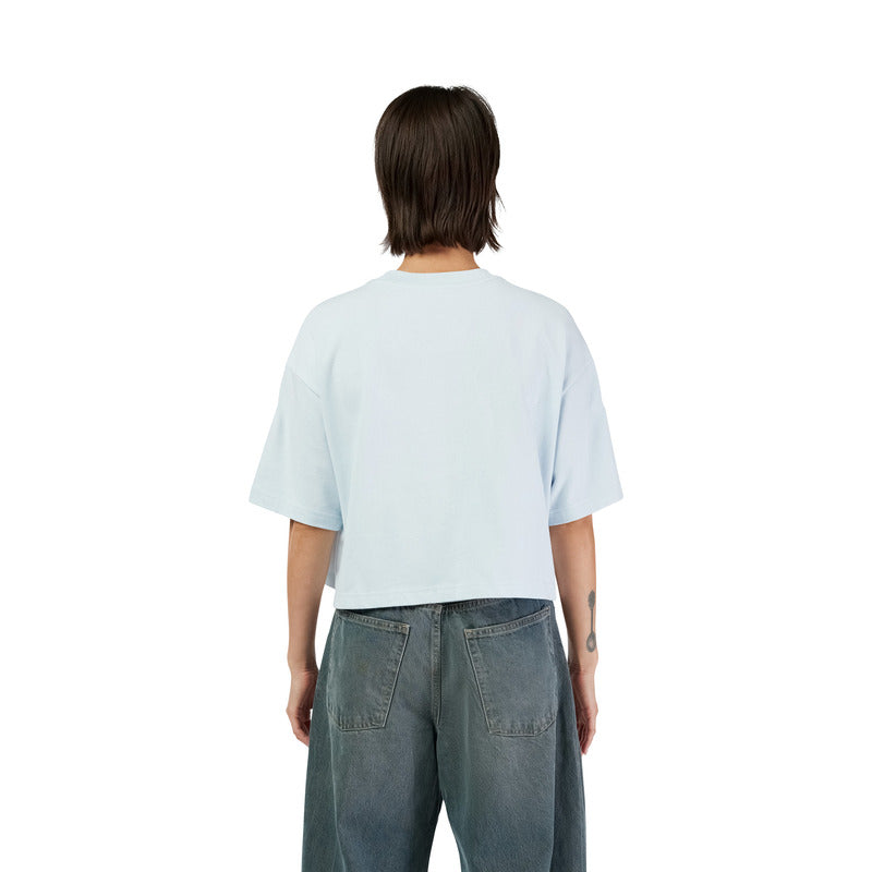 T-SHIRT DAMSKI FOX WORDMARK OS CROP PALE BLUE