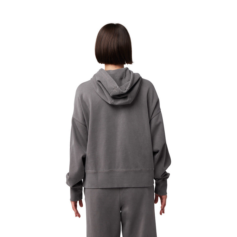 BLUZA Z KAPTUREM DAMSKA FOX WORDMARK OVERSIZED PEWTER