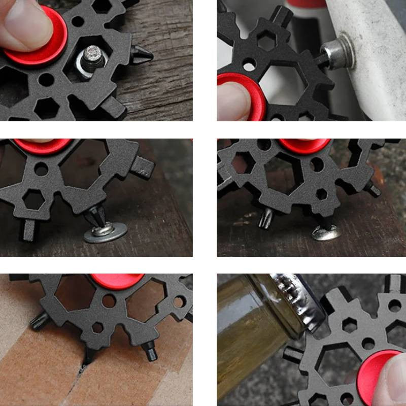 ROXAR TECH Multitool, zestaw narzędzi rowerowych gwiazdka fidget spinner 23 w 1 ROXAR