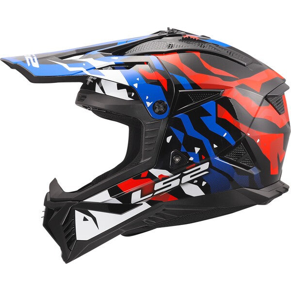 KASK LS2 MX708 FAST II GROTESK WHITE BLUE RED