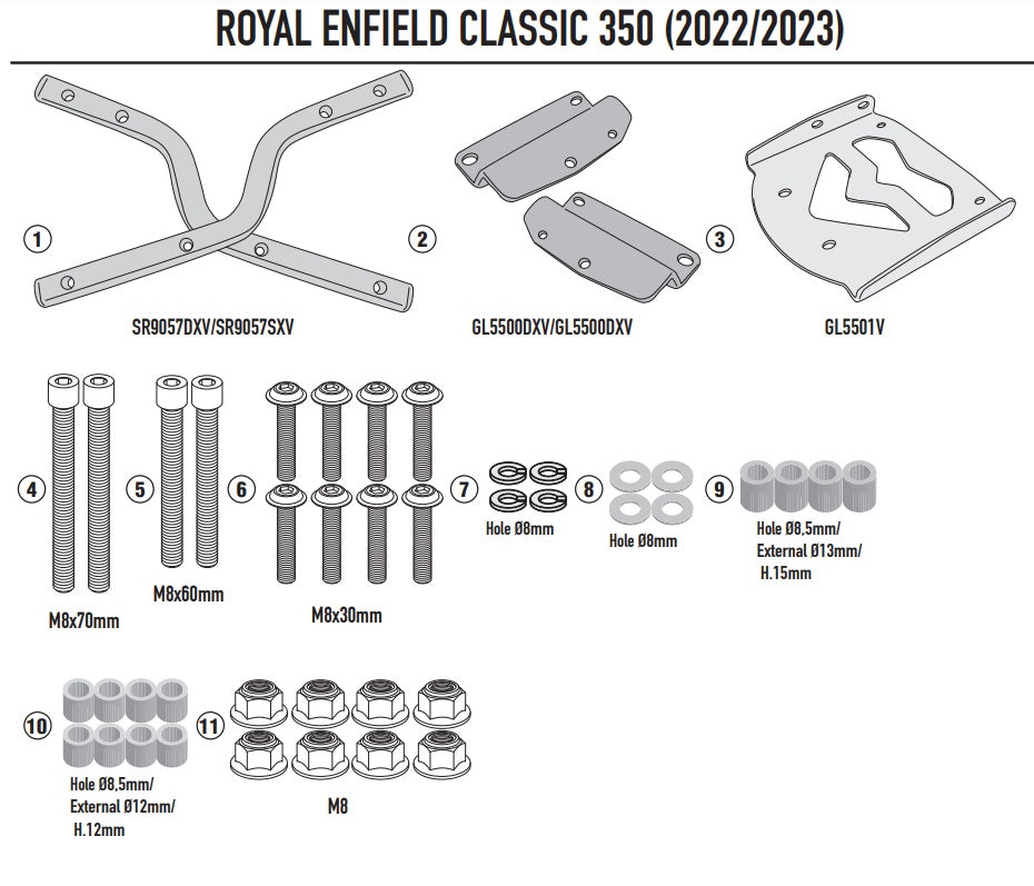 KAPPA STELAŻ KUFRA CENTRALNEGO ROYAL ENFIELD CLASSIC 350 '22-'25 ( BEZ PŁYTY )