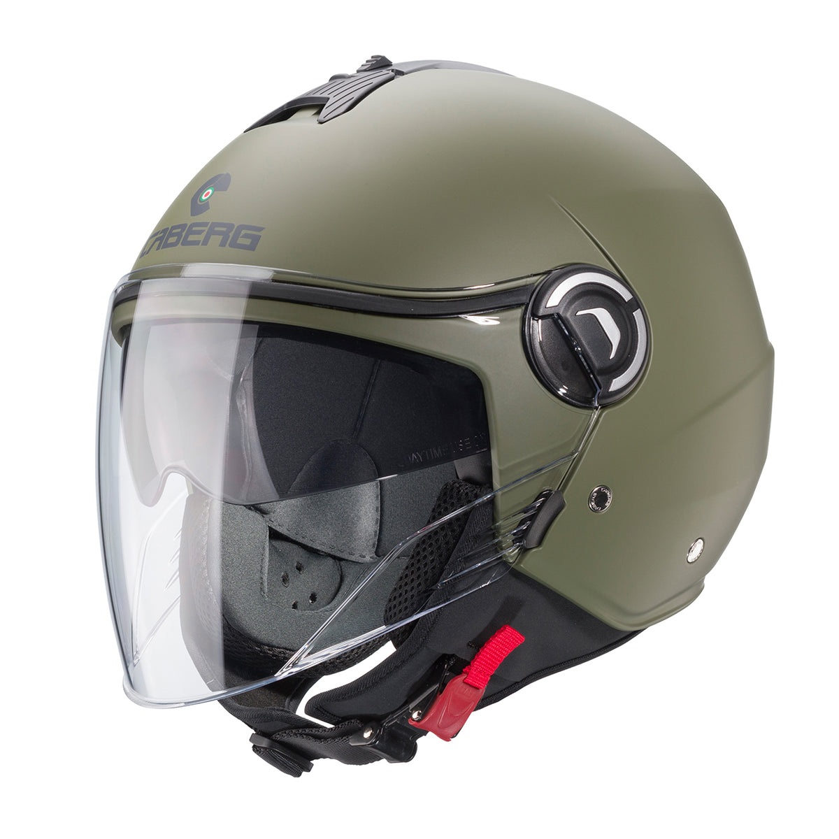 CABERG KASK OTWARTY JET Z BLENDĄ MODEL RIVIERA V4X SOLID KOLOR ZIELONY MAT - MILITARY GREEN – zdjęcie 2
