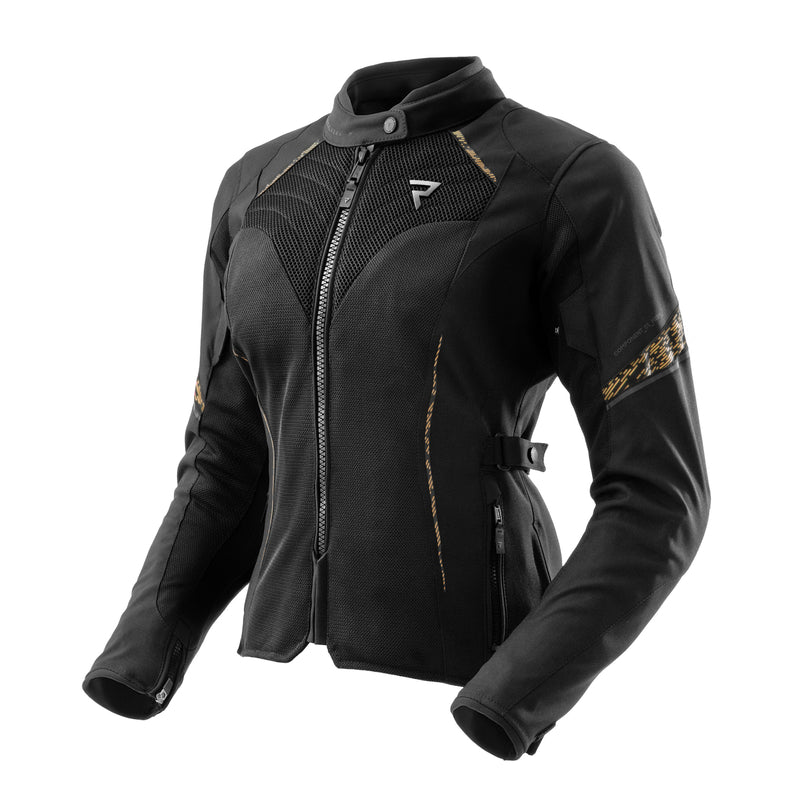 KURTKA MOTOCYKLOWA TEKSTYLNA DAMSKA REBELHORN JAX BLACK GOLD WS