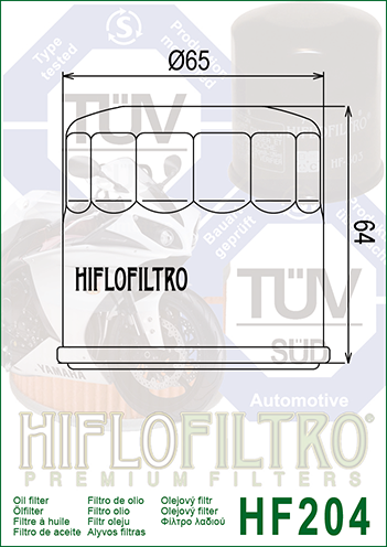 Hiflofiltro FILTR OLEJU HIFLO HF204 HF 204 HONDA/ KAWASAKI/ YAMAHA – zdjęcie 3