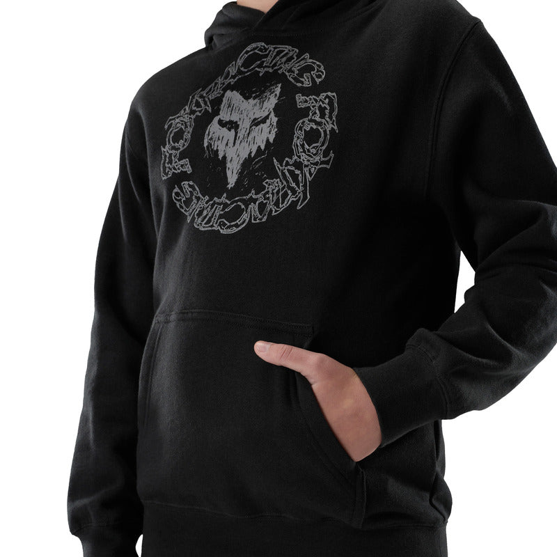 BLUZA Z KAPTUREM JUNIOR FOX SLOWBURN FLEECE PO BLACK